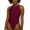 Anique Water Polo Suit - Cabernet -JOLYN Sales Anique Solids Onesies Front Cabernet CAB 061620 4b198877 5b30 4ed7 821e aaf76c27fda0