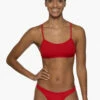 Jenna Bikini Bottom - Red -JOLYN Sales Bottoms Jenna Solid Red Front Michelle 080322