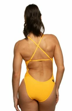 Brandon 2 Swim Onesie - Mango -JOLYN Sales Brandon Solid Onesies Back Mango MANGO 030920