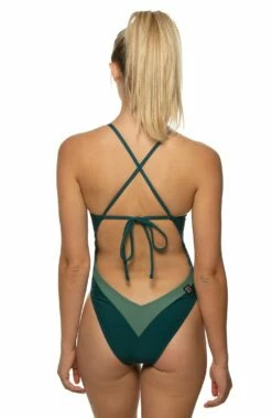 Jess Swim Onesie - Contrasts -JOLYN Sales JESS PEACMULTI B 102319