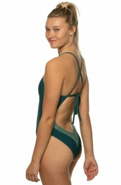 Jess Swim Onesie - Contrasts -JOLYN Sales JESS PEACMULTI S 102319