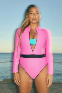 Nazare Long Sleeve Zip-Up Surf One Piece - Passion -JOLYN Sales JOLYN MALIBU 03 23 1665 1