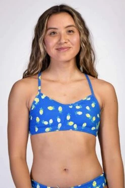 Heidi Bikini Top - Blue Pineapple