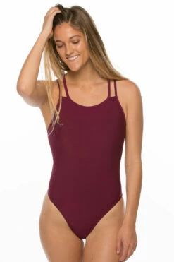 Murray Swim Onesie - Cabernet -JOLYN Sales MURRAY CAB F 32c80570 f32f 4875 a568 e9403f20be83