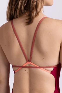 Perry Swim Onesie - Cranberry Contrasts