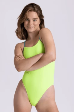 Perry Swim Onesie - Highlighter Yellow Contrasts 11 Perry Swim Onesie - Highlighter Yellow Contrasts -JOLYN Sales PERRY HYHAWMAN FRONT1