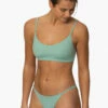 Darya Bikini Bottom - Newport -JOLYN Sales Surf Bottoms Darya Solid Newport FrontSide MiaClark 011623
