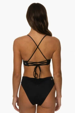 Leandra Bikini Bottom - Black -JOLYN Sales Surf Bottoms Leandra Solid Black Back MiaClark 011623
