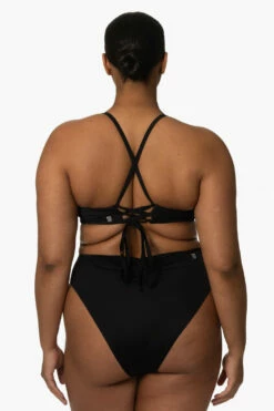 Leandra Bikini Bottom - Black -JOLYN Sales Surf Bottoms Leandra Solid Black Back Zarria 010423