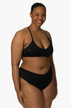 Leandra Bikini Bottom - Black -JOLYN Sales Surf Bottoms Leandra Solid Black SideFront Zarria 010423