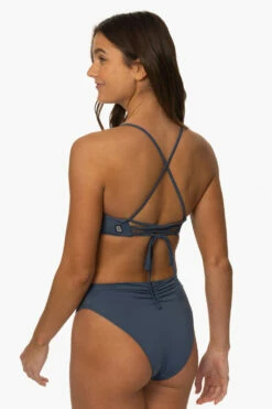 Leandra Bikini Bottom - Laguna -JOLYN Sales Surf Bottoms Leandra Solid Laguna SideBack MiaClark 011623