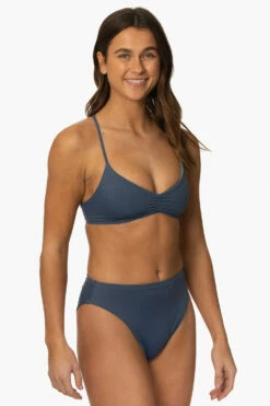 Leandra Bikini Bottom - Laguna -JOLYN Sales Surf Bottoms Leandra Solid Laguna SideFront MiaClark 011623
