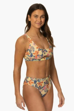 Nora Bikini Bottom - Catalina Island -JOLYN Sales Surf Bottoms Nora Print CatalinaIsland SideFront MiaClark 011623