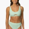Nora Bikini Bottom - Segundo -JOLYN Sales Surf Bottoms Nora Solid Segundo Front MiaClark 011623