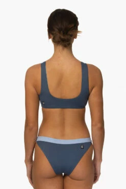 Valentina Bikini Bottom - Laguna Blue -JOLYN Sales Surf Bottoms Valentina Solid Laguna Blue Back MiaClark 011623