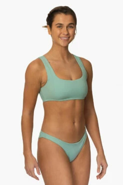 Valentina Bikini Bottom - Newport -JOLYN Sales Surf Bottoms Valentina Solid Newport FrontSide MiaClark 011623