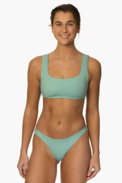 Valentina Bikini Bottom - Newport -JOLYN Sales Surf Bottoms Valentina Solid Newport Front MiaClark 01623