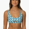 Amelia Bikini Top - Dana Point -JOLYN Sales Surf Tops Amelia Print DanaPoint Front MiaClark 011623
