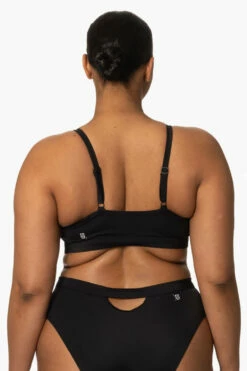 Amelia Bikini Top - Black -JOLYN Sales Surf Tops Amelia Solid Black Back Zarria 010423