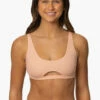 Amelia Bikini Top - Coronado 2 Amelia Bikini Top - Coronado -JOLYN Sales Surf Tops Amelia Solid Coronado Front MiaClark 011623