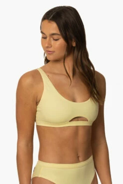 Amelia Bikini Top - Pismo -JOLYN Sales Surf Tops Amelia Solid Pismo SideFront MiaClark 011623