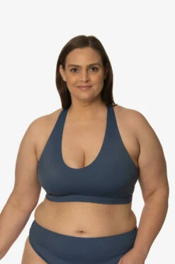 Aster Bikini Top - Laguna -JOLYN Sales Surf Tops Aster Solids Laguna Front AdrianaK 011923