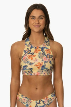 Gwen Bikini Top - Catalina Island -JOLYN Sales Surf Tops Gwen Print CatalinaIsland Front Jocelyn 0010423