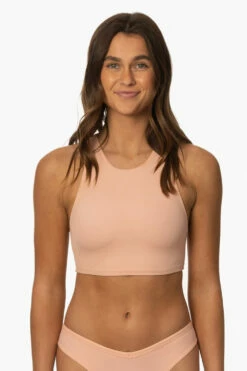 Gwen Bikini Top - Coronado 18 Gwen Bikini Top - Coronado -JOLYN Sales Surf Tops Gwen Solid Coronado Front MiaClark 011623