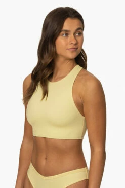 Gwen Bikini Top - Pismo 12 Gwen Bikini Top - Pismo -JOLYN Sales Surf Tops Gwen Solid Pismo SideFront MiaClark 011623