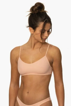 Hikari Bikini Top - Coronado -JOLYN Sales Surf Tops Hikari Solid Coronado SideFront MiaClark 011623