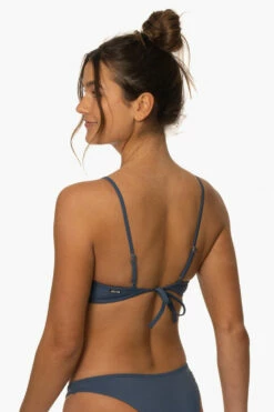 Hikari Bikini Top - Laguna -JOLYN Sales Surf Tops Hikari Solid Laguna SideBack MiaClark 011623