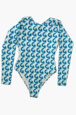 Lennon Long Sleeve Surf One Piece - Dana Point -JOLYN Sales Surf Tops Lennon Print DanaPoint Flatlay Front Jocelyn 011023