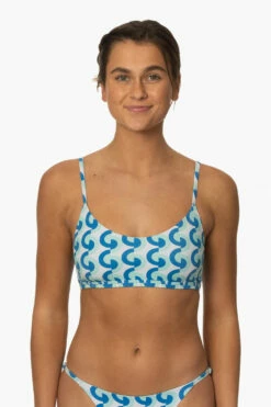 Mia Bikini Top - Dana Point -JOLYN Sales Surf Tops Mia Prints DanaPoint Front MiaClark 011623