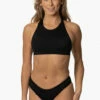 Courageous Bikini Bottom - Black -JOLYN Sales Swim Bottoms Courageous Solid Black Front CourtneySurf ChristinaQuakernik 021123