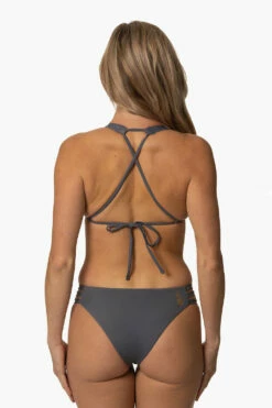 Flair Bikini Bottom - Graphite -JOLYN Sales Swim Bottoms Flair Solid Graphite Back CourtneySurf ChristinaQuakernik 021123