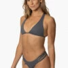 Flair Bikini Bottom - Graphite -JOLYN Sales Swim Bottoms Flair Solid Graphite FrontSide CourtneySurf ChristinaQuakernik 021123