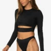 Haliewa Bikini Bottom - Black 2 Haliewa Bikini Bottom - Black -JOLYN Sales Swim Bottoms Haleiwa Solid Black Front Side TiaSurf MiskaSykora 021023
