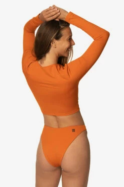 Haliewa Bikini Bottom - Ginger -JOLYN Sales Swim Bottoms Haleiwa Solid Ginger Back Side TiaSurf MiskaSykora 021023