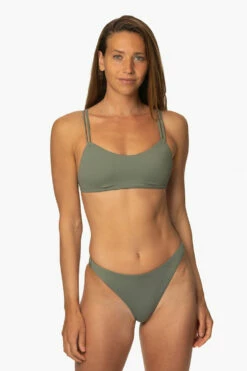 Hossegor Bikini Bottom - Eucalyptus -JOLYN Sales Swim Bottoms Hossegor Solid Eucalyptus Front TiaSurf MiskaSykora 021023