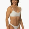 Kelia Bikini Bottom - White 2 Kelia Bikini Bottom - White -JOLYN Sales Swim Bottoms Kelia Solids White FrontSide MichelleMason JSD2.23 030723