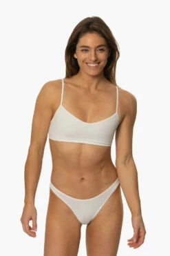 Kelia Bikini Bottom - White -JOLYN Sales Swim Bottoms Kelia Solids White Front MichelleMason JSD2.23 030723