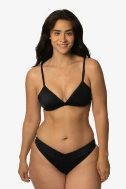 Kianda Bikini Bottom - Black -JOLYN Sales Swim Bottoms Kianda Solids Black Front2 Destiny CSGD1 041123