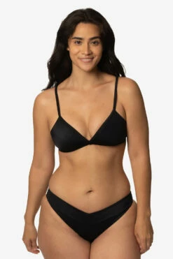 Kianda Bikini Bottom - Black -JOLYN Sales Swim Bottoms Kianda Solids Black Front Destiny CSGD1 041123