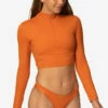 Lennox Bikini Bottom - Ginger -JOLYN Sales Swim Bottoms Lennox Solid Ginger Front Ginger TiaSurf MiskaSykora 021023