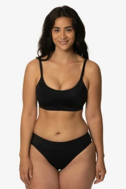 Minerva Bikini Bottom - Black -JOLYN Sales Swim Bottoms Minerva Solids Black Front Destiny CSGD1 041123