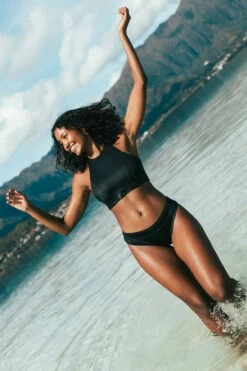 Minerva Bikini Bottom - Black -JOLYN Sales Swim Bottoms Minerva Solids Solid Front Miya CSGD1