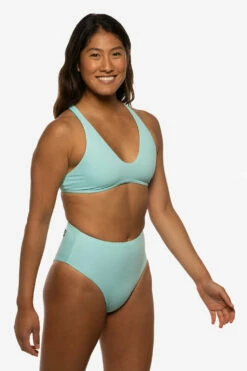 Natia Bikini Bottom - Aqua -JOLYN Sales Swim Bottoms Natia Solid Aqua Side Liz 052422