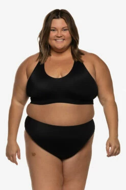 Natia Bikini Bottom - Black -JOLYN Sales Swim Bottoms Natia Solid Black Front Carly 060922