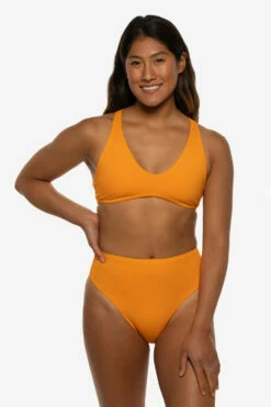 Natia Bikini Bottom - Mandarin 15 Natia Bikini Bottom - Mandarin -JOLYN Sales Swim Bottoms Natia Solid Mandarin Front Liz 052422