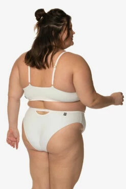 Nora Bikini Bottom - White -JOLYN Sales Swim Bottoms Nora Solids White Back Side CarlyCompton JSD2.23 021023
